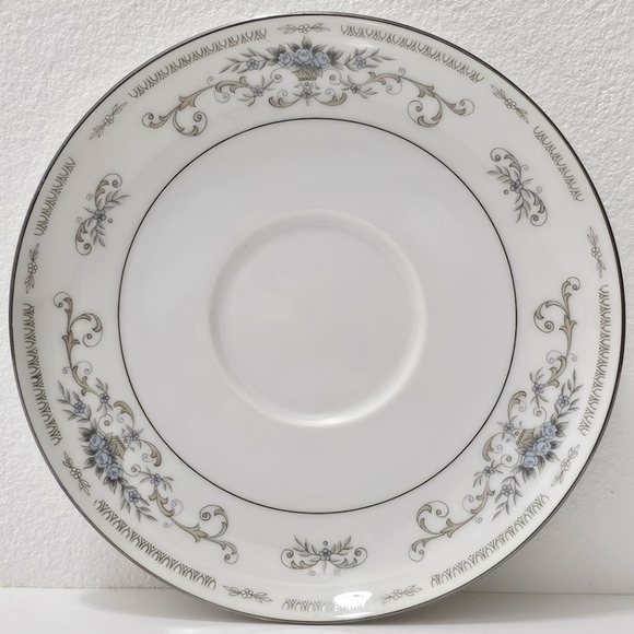 Diane by Fine China of Japan Blue Flower Scrolls - Saucers Set of 13 - Picture 4 of 10